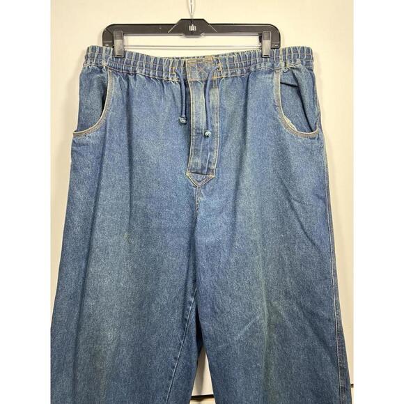 VTG 80s Pacific Coast Highway PCH Denim Jeans Waist  36x32 Elastic Waist - Picture 2 of 9